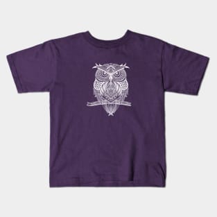 Decorative Owl - White Kids T-Shirt